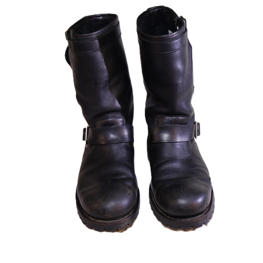 Red Wing Mens 11 E2 Engineer Boots Black Leather Vibram Lug Sole 970